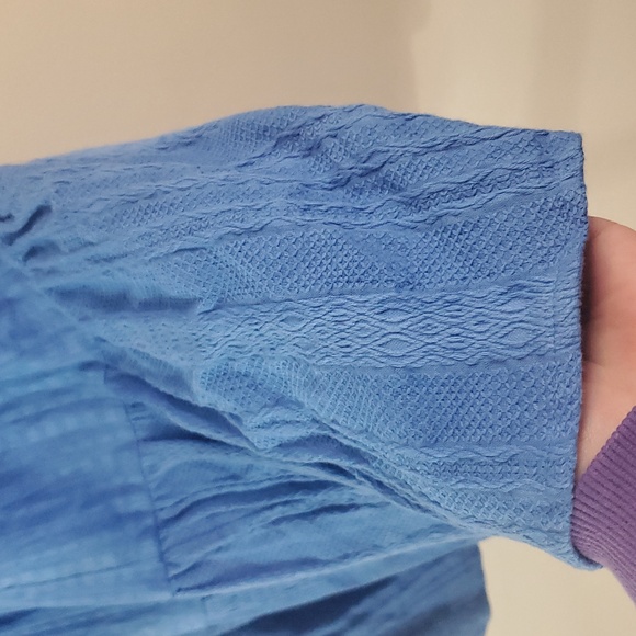 Anthropologie Tiered Mini Dress Size Medium Blue Lined Cotton - Picture 13 of 15